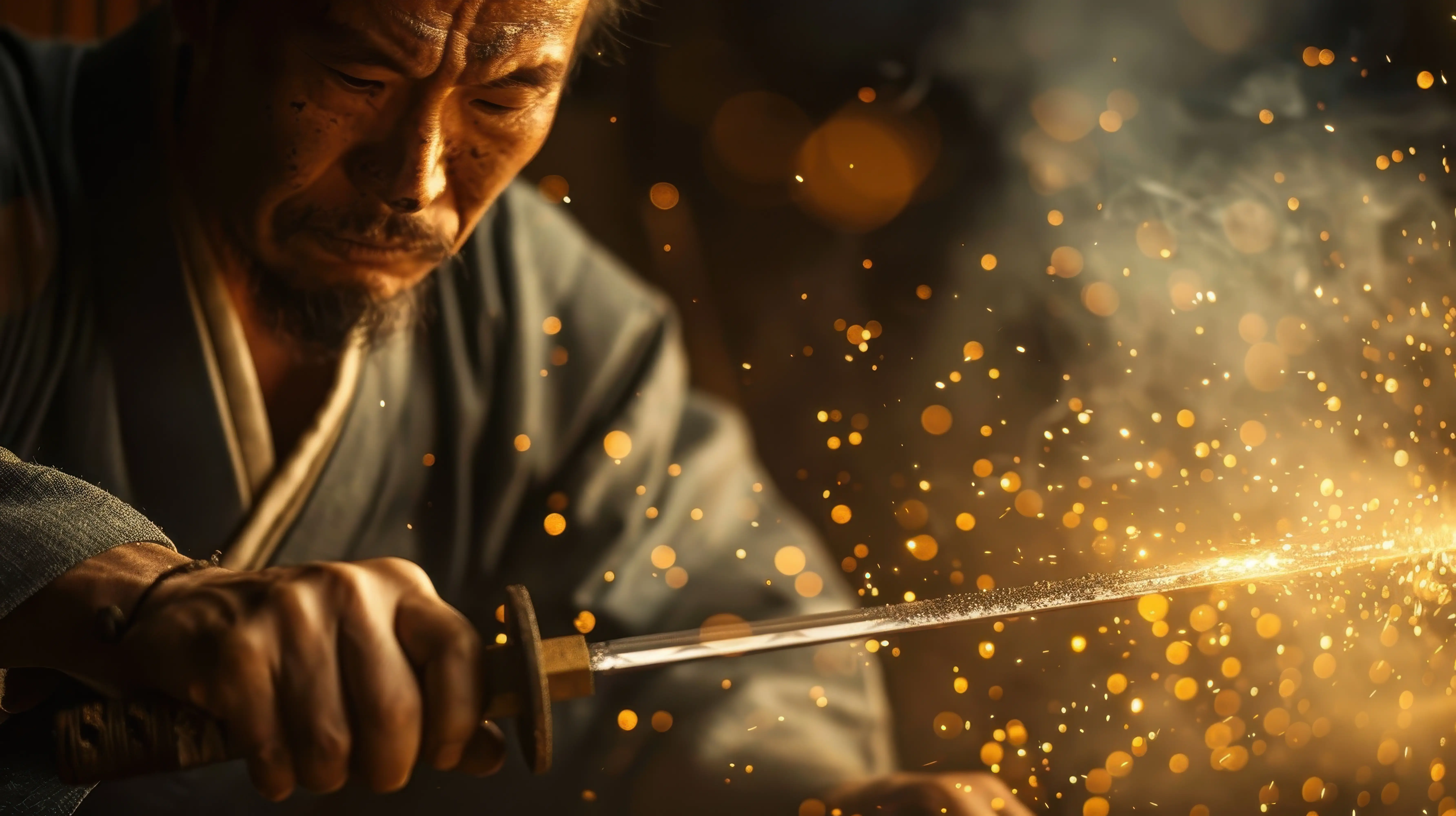 Background image of a samurai